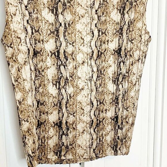 Sandro Ferrone Women’s Snake Skin Print Sleeveless Pleated Silk Blouse Top S/M - Picture 4 of 8